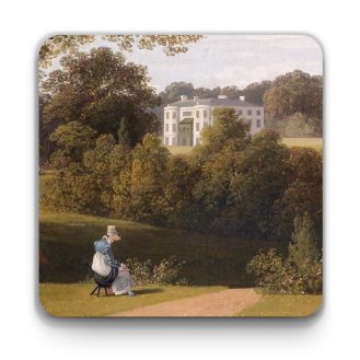 T. C. Hofland ‘A View of Whiteknights from the Park with a Lady Sketching’ coaster