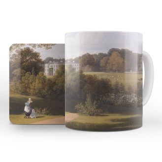 T. C. Hofland ‘A View of Whiteknights from the Park with a Lady Sketching’ mug and coaster