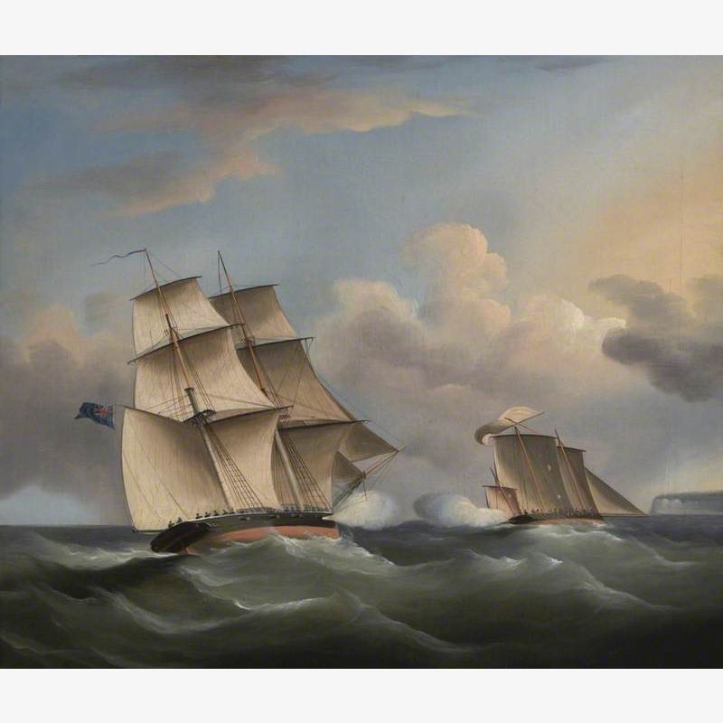 Action between a Brig and a Smuggler's Lugger