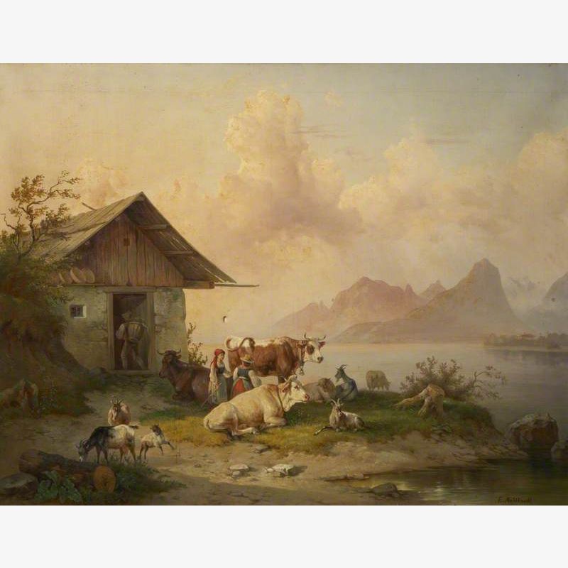 Coastal Scene with Cattle