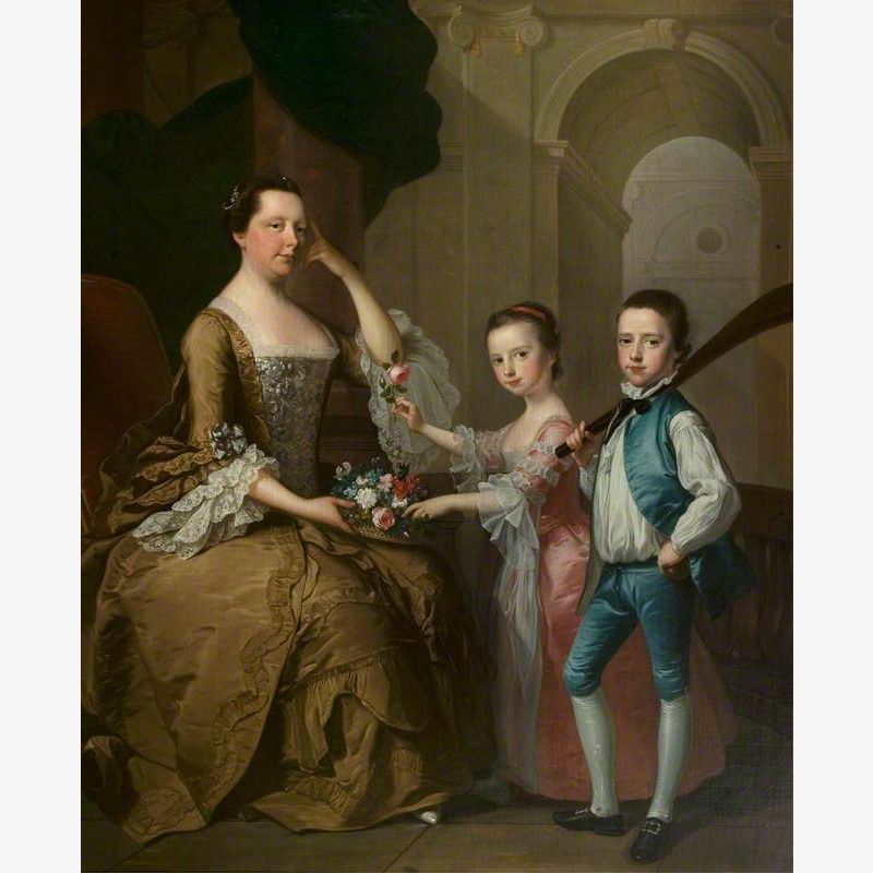 Mrs Matthew Michell and Her Children, Matthew and Anne