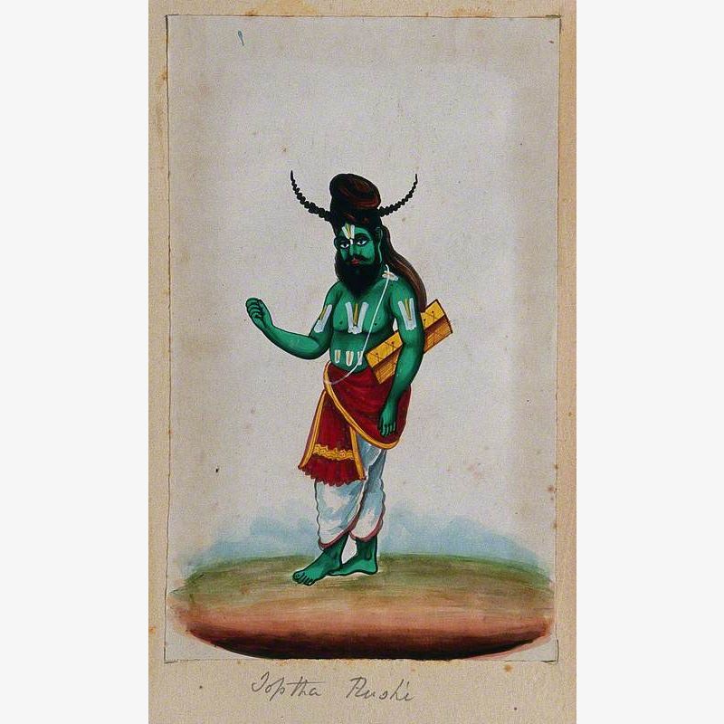 A Rishi (Hindu Teacher of Mystical Knowledge) with ‘Vishnu’ Marks on His Forehead and Body