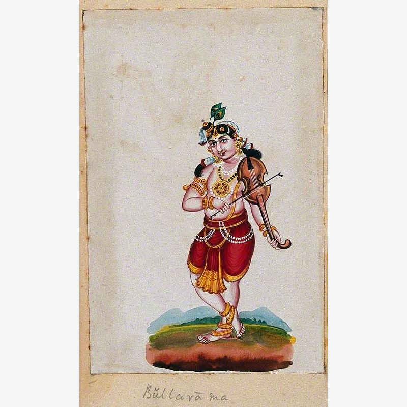 Lord Balarama, the Elder Brother of Lord Krishna, Playing a Musical Instrument