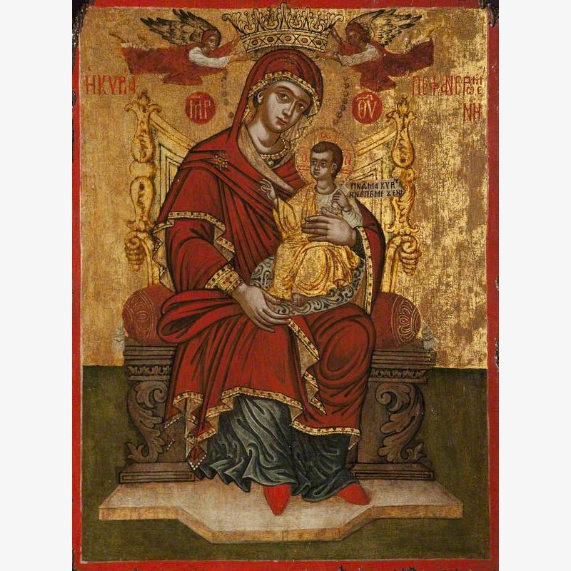 Icon with the Virgin and Child Enthroned