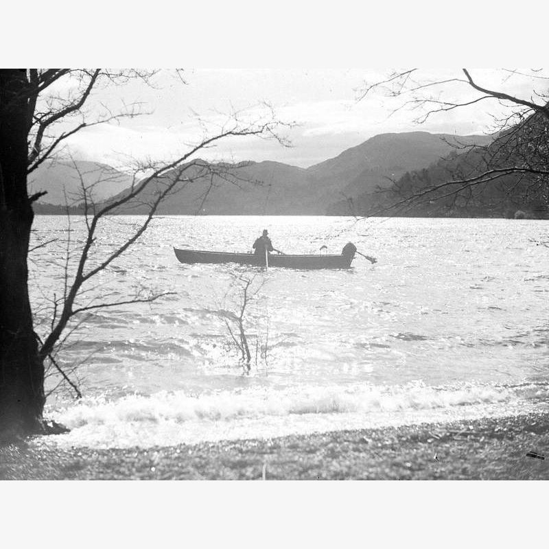 Man out Fishing on Ullswater Lake