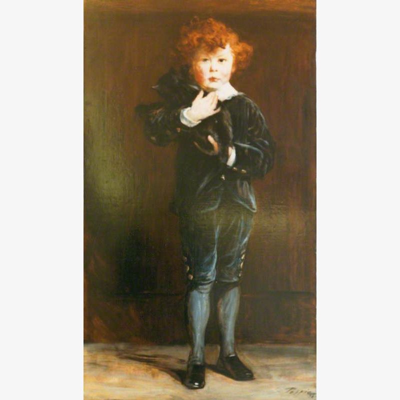 Portrait of a Boy with a Cat