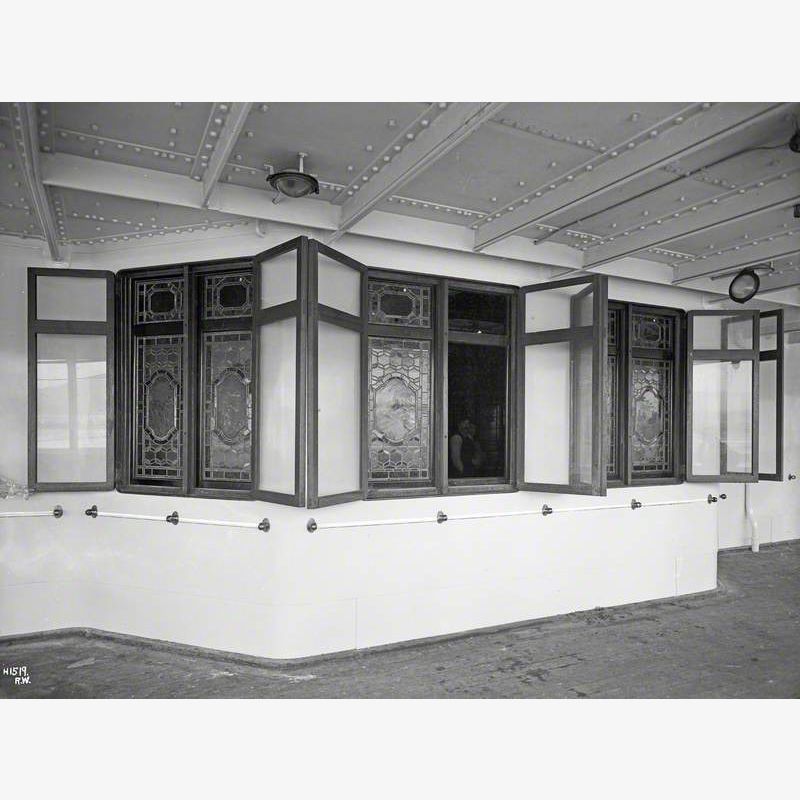 Promenade deck and windows of first class smoke room, starboard side