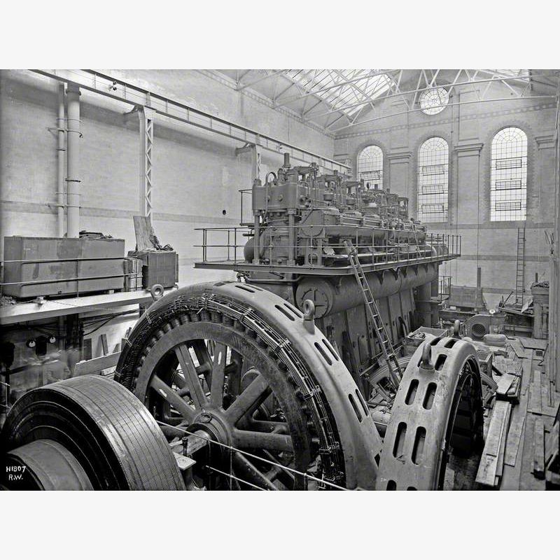 Erection of Sulzer diesel engine in generating station