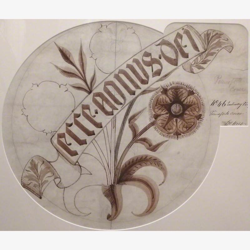 Design for 'Ecce Agnus Dei' Embroidered Piano Cover