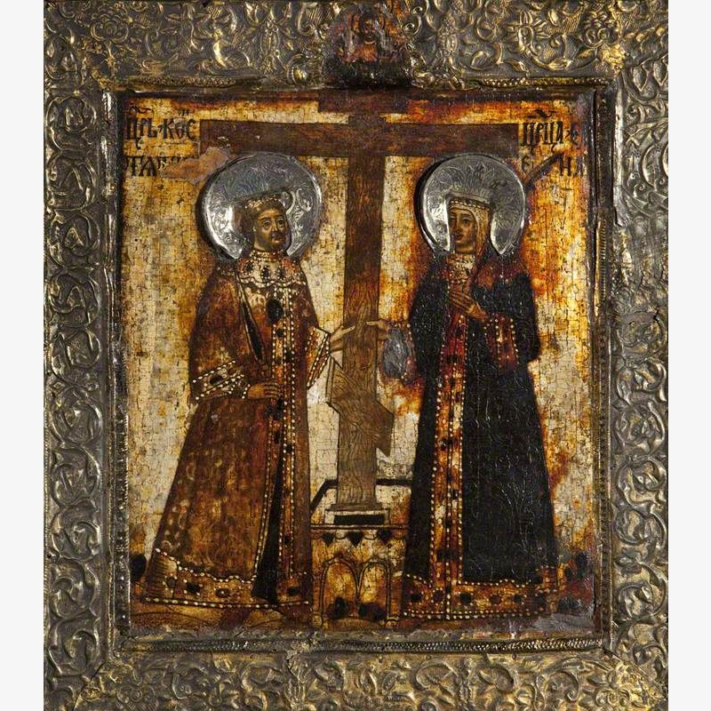 Icon with Saint Constantine and Saint Helena with the True Cross