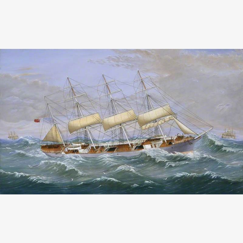 Sailing Ship 'Afon Cefni' in Heavy Seas