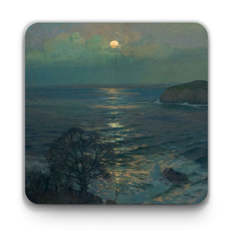 Albert Julius Olsson ‘Rising Moon, St Ives Bay, Cornwall’ coaster