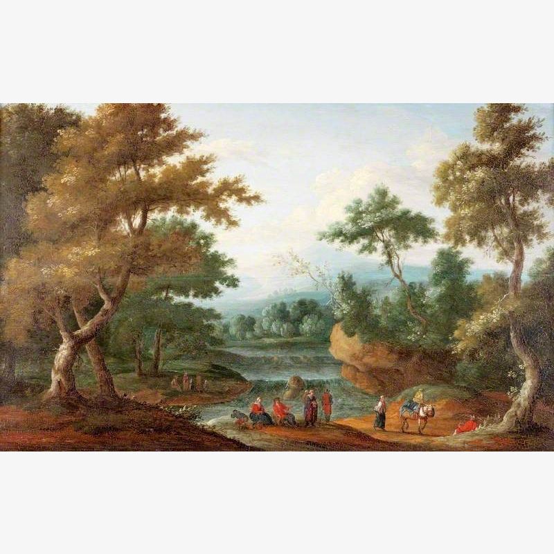 River Scene with Figures