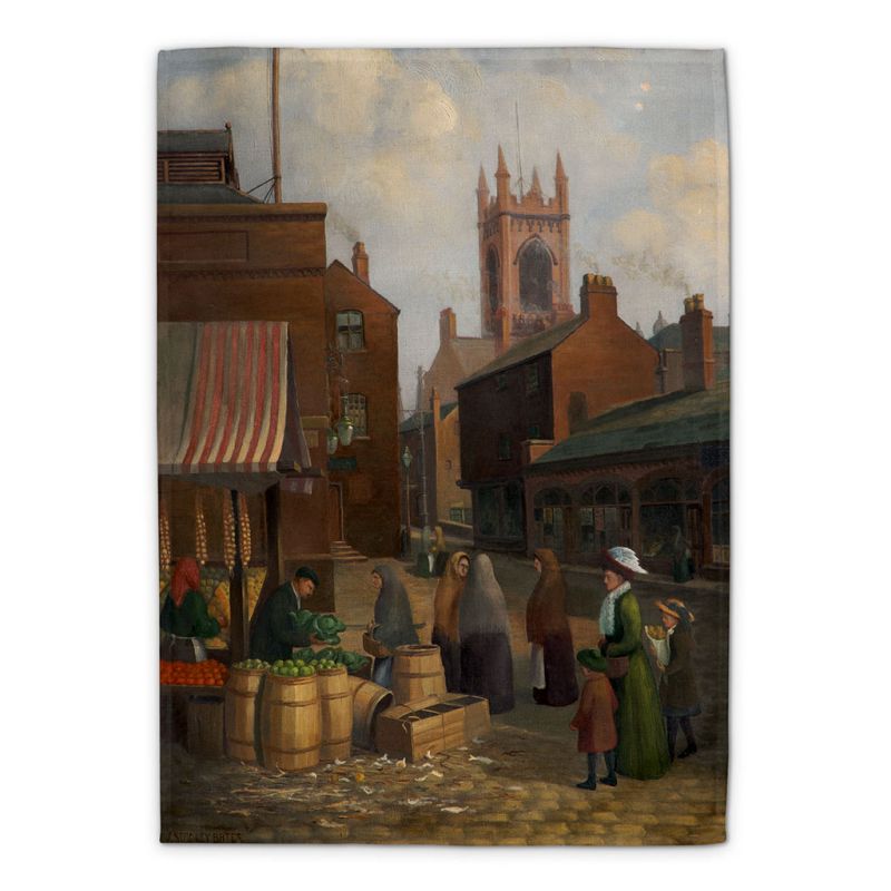 John Stanley Bates ‘Albion Street, Oldham, Lancashire, 1910’ tea towel