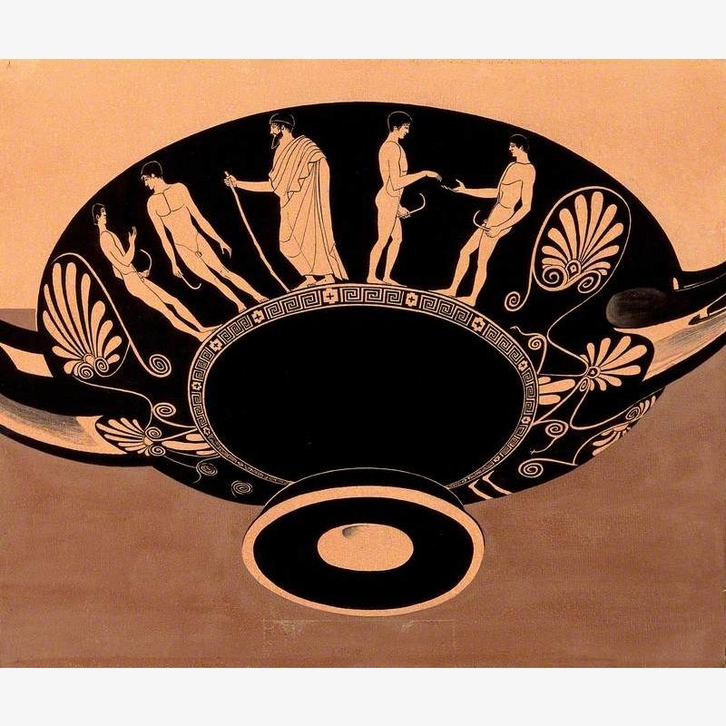 Bowl Decorated with Young Men Using Strigils