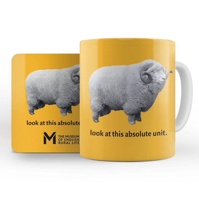 ‘The Absolute Unit’ mug and coaster – yellow