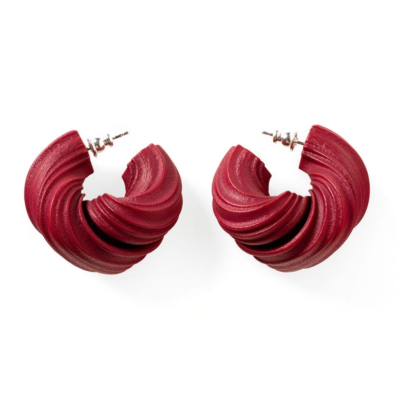 Lynne MacLachlan ‘Peplos’ earrings – burgundy red
