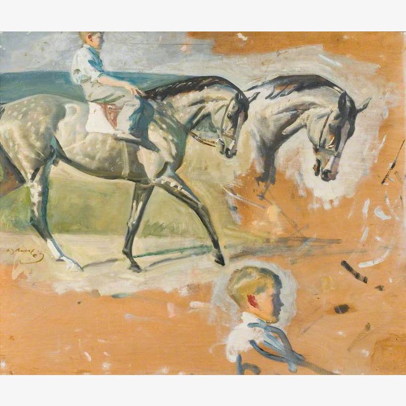 Study of a Lad and a Two-Year-Old Racehorse