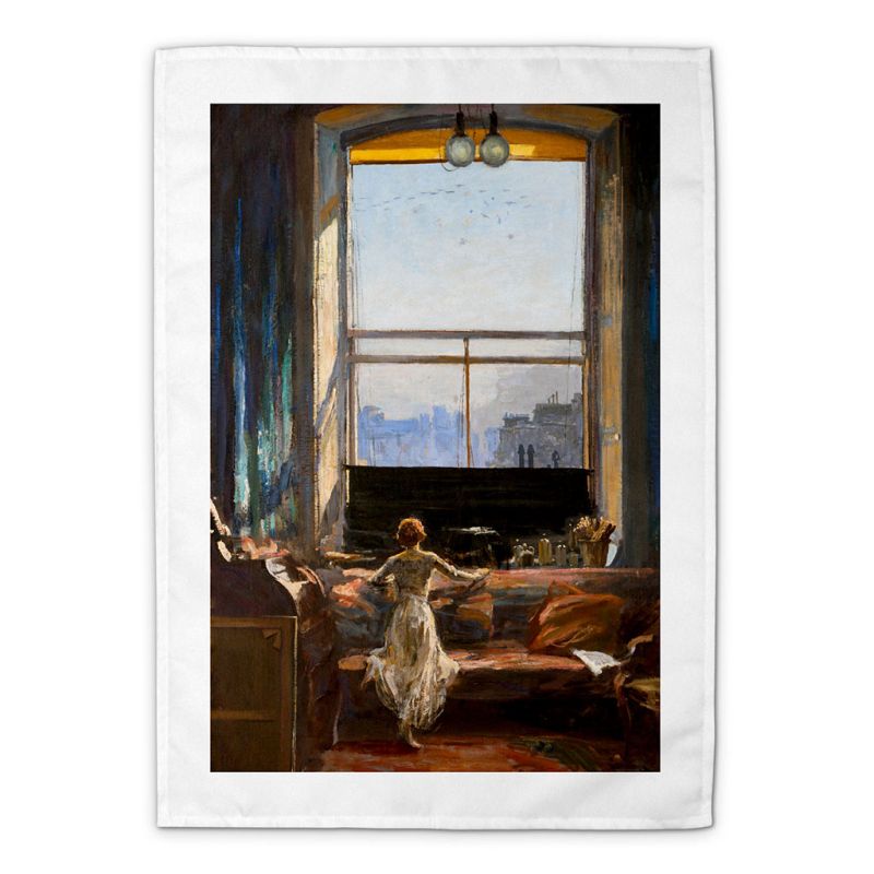John Lavery ‘Daylight Raid from My Studio Window, 7 July 1917’ tea towel