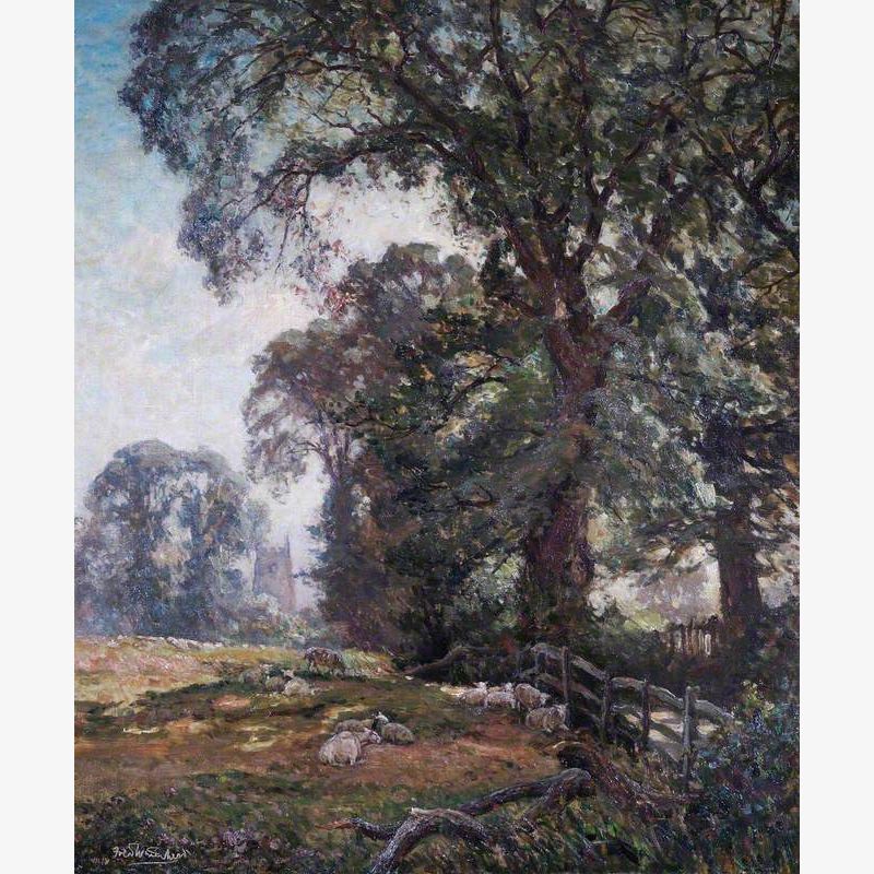 Landscape with Lillington Church, Warwickshire, in the Background