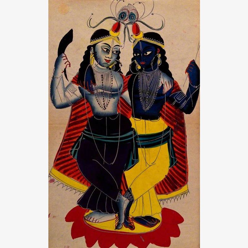 Balarama and Krishna on a Lotus Flower