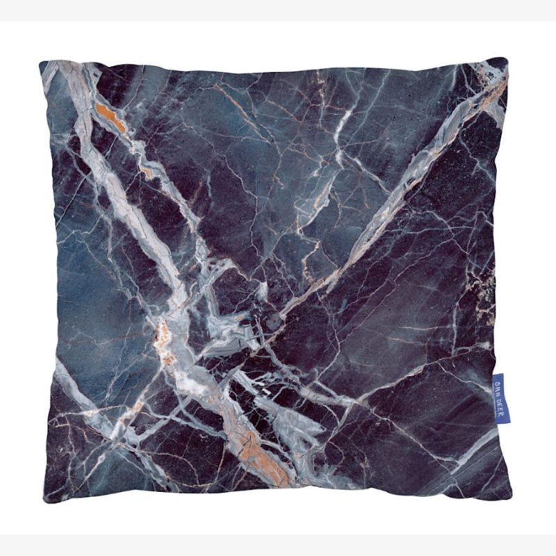 Blue marble print cushion