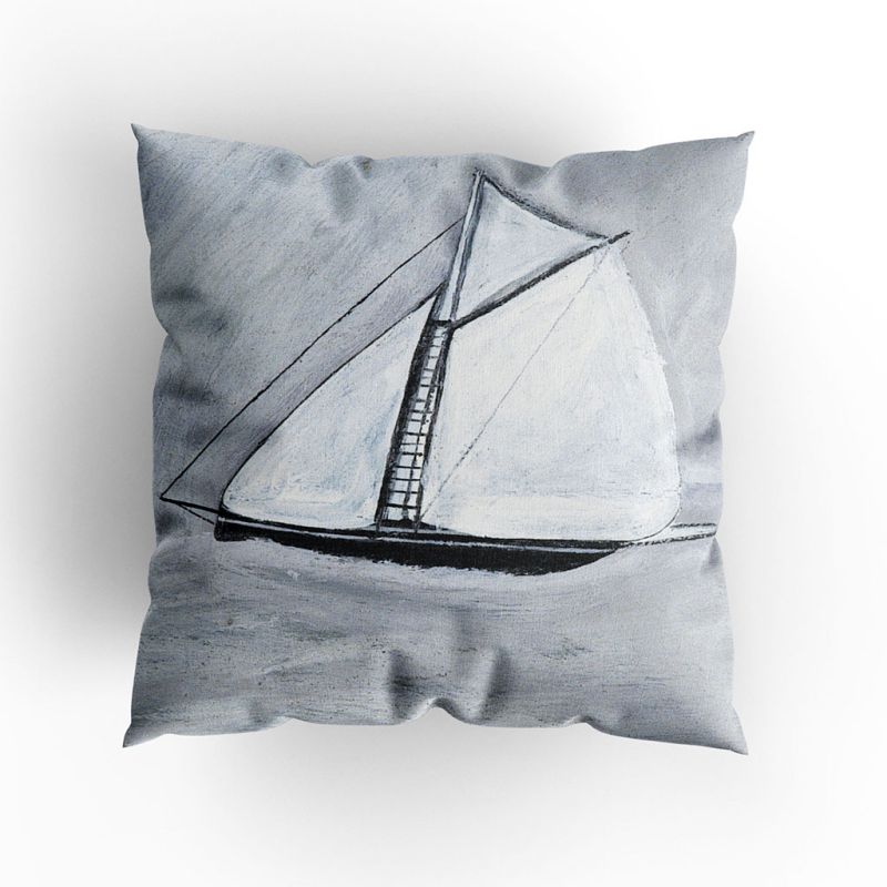 Alfred Wallis 'St Ives harbour: White sailing ship' cushion