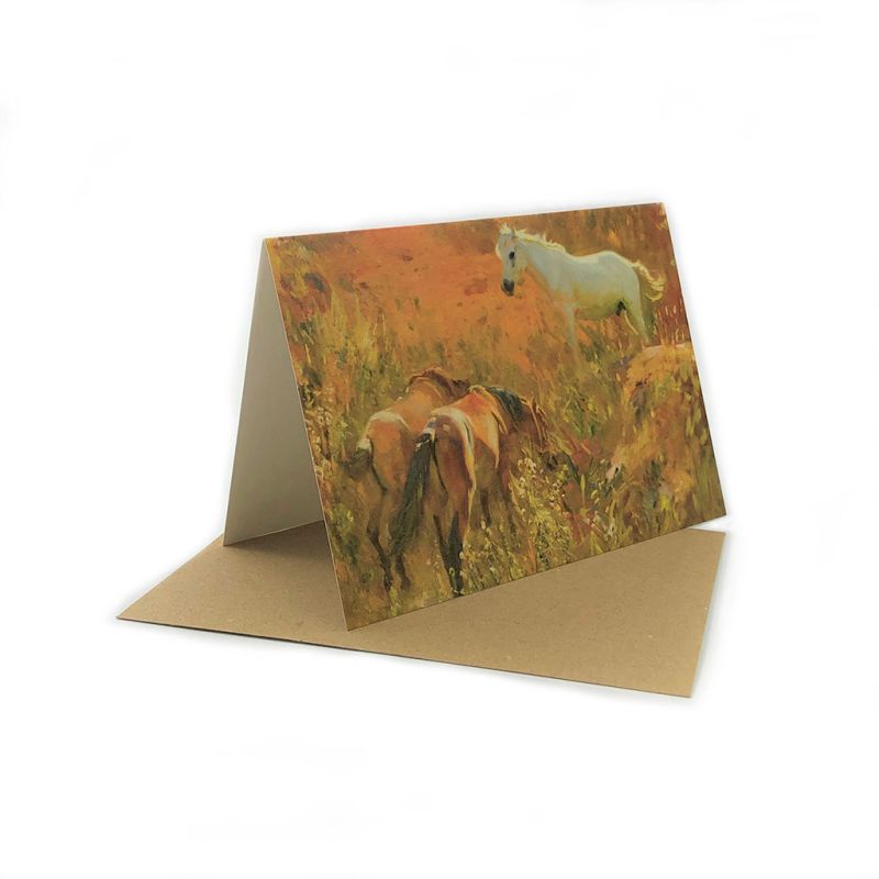 Alfred Munnings ‘Ponies in a Sandpit, Ringland Hills, Norfolk’ greetings card