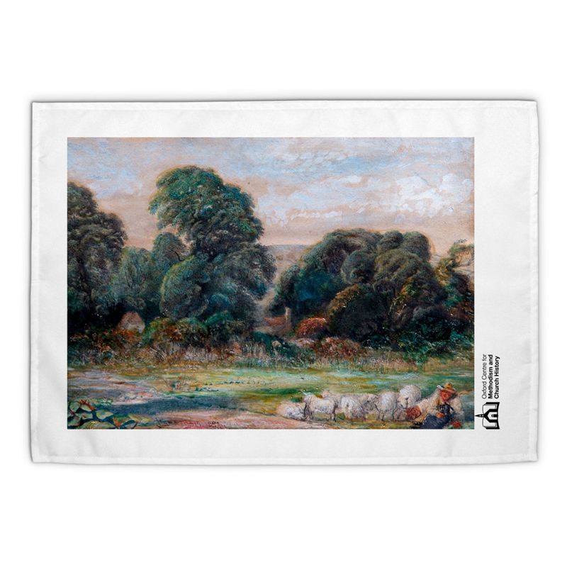 James Smetham `A Quiet Meadow (Eastbourne, East Sussex)` tea towel