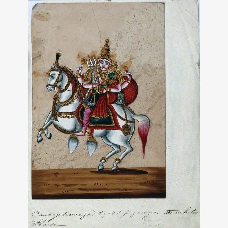 Khandoba and his Consort on a White Horse
