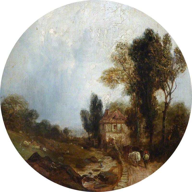 Pastoral Scene with House and Cow Herd