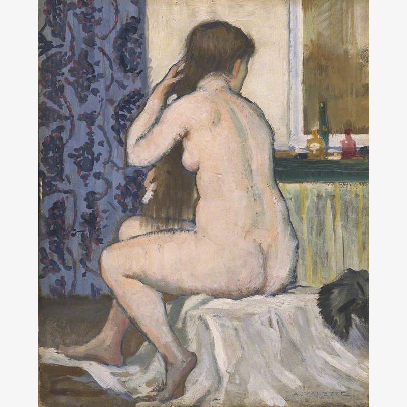 Girl at Her Toilet