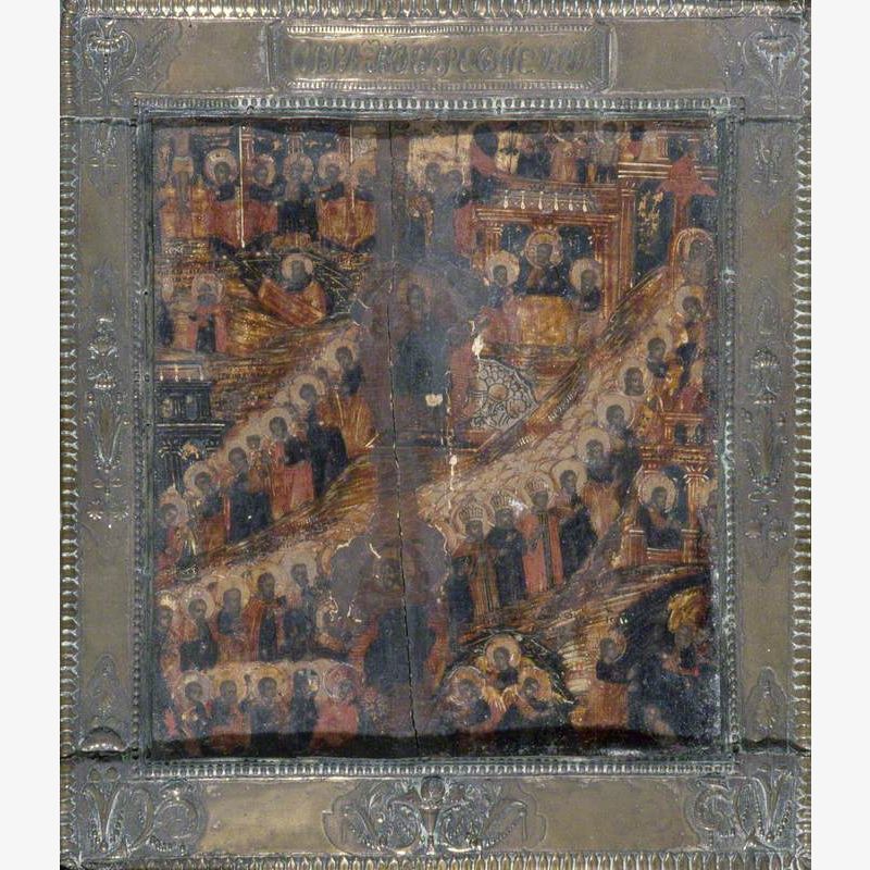 Icon with the Resurrection and the Anastasis (Descent into Hell)