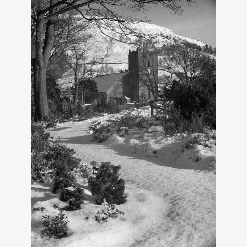 Grasmere Church and Garden in Snow
