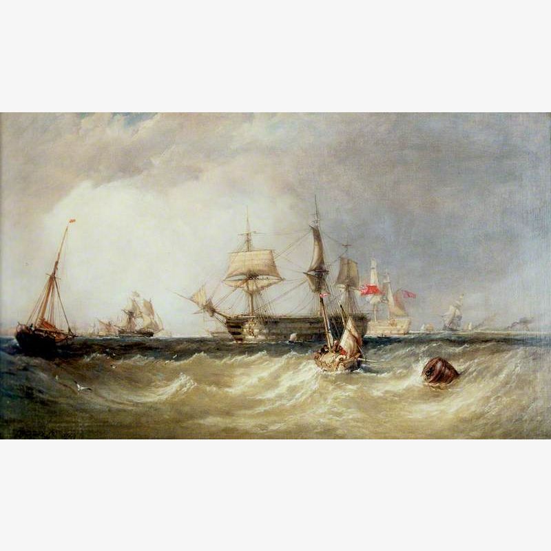Men-of-War off Portsmouth, Hampshire
