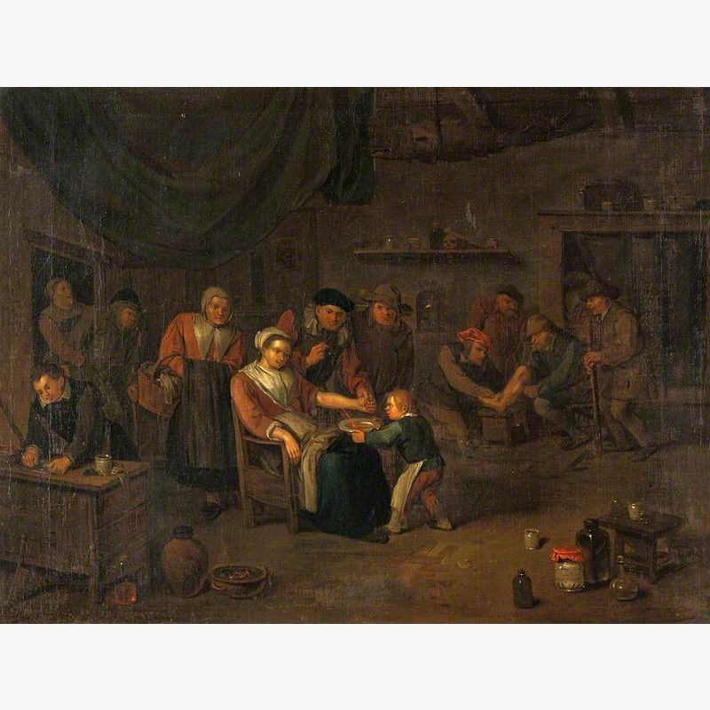 Interior of a Surgery with a Woman Having Blood Let from the Arm and Other Figures