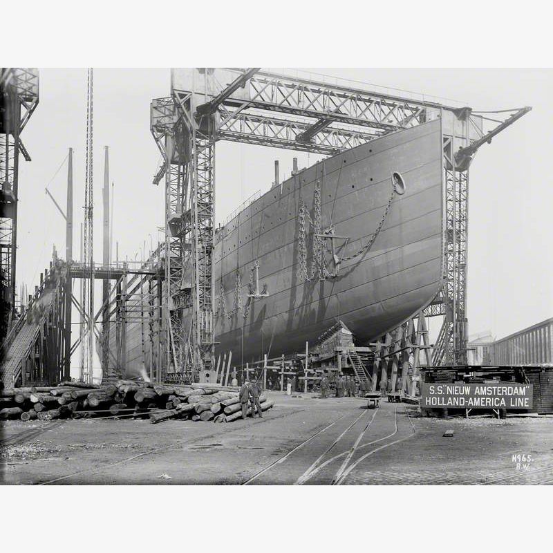 Starboard bow view on No. 1 slip, North Yard prior to launch