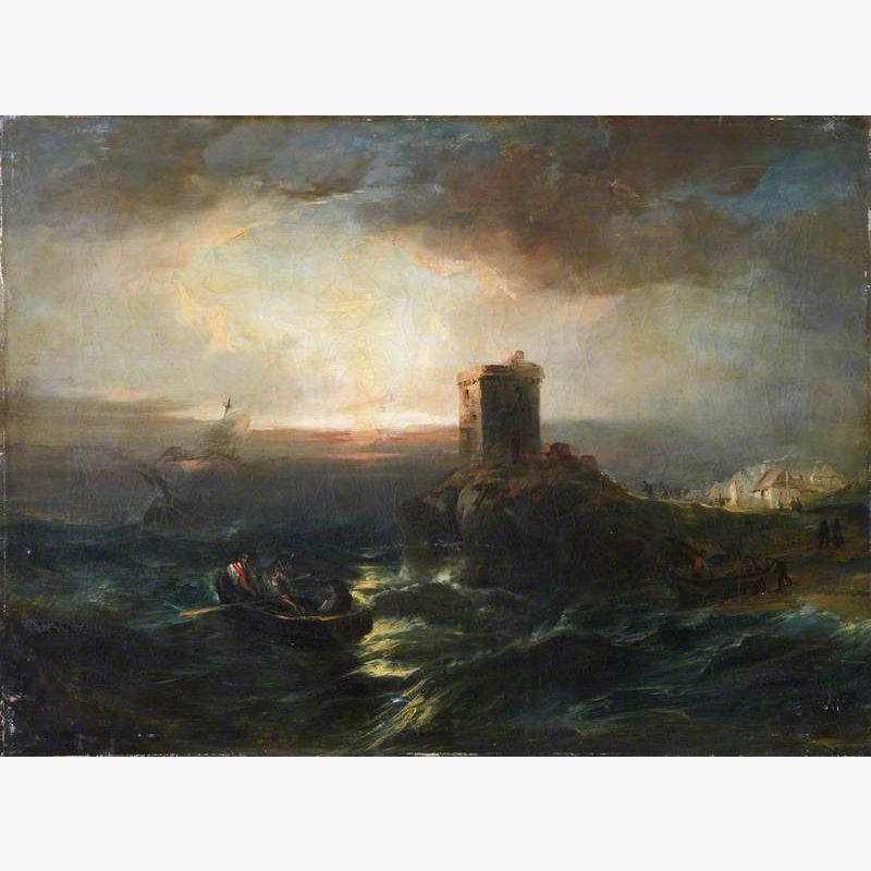 Seascape with Castle and Boats