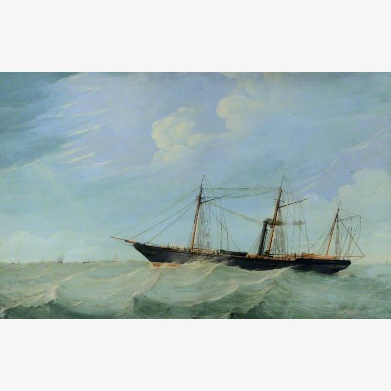 Steamship in Rough Seas with a Blue Sky*