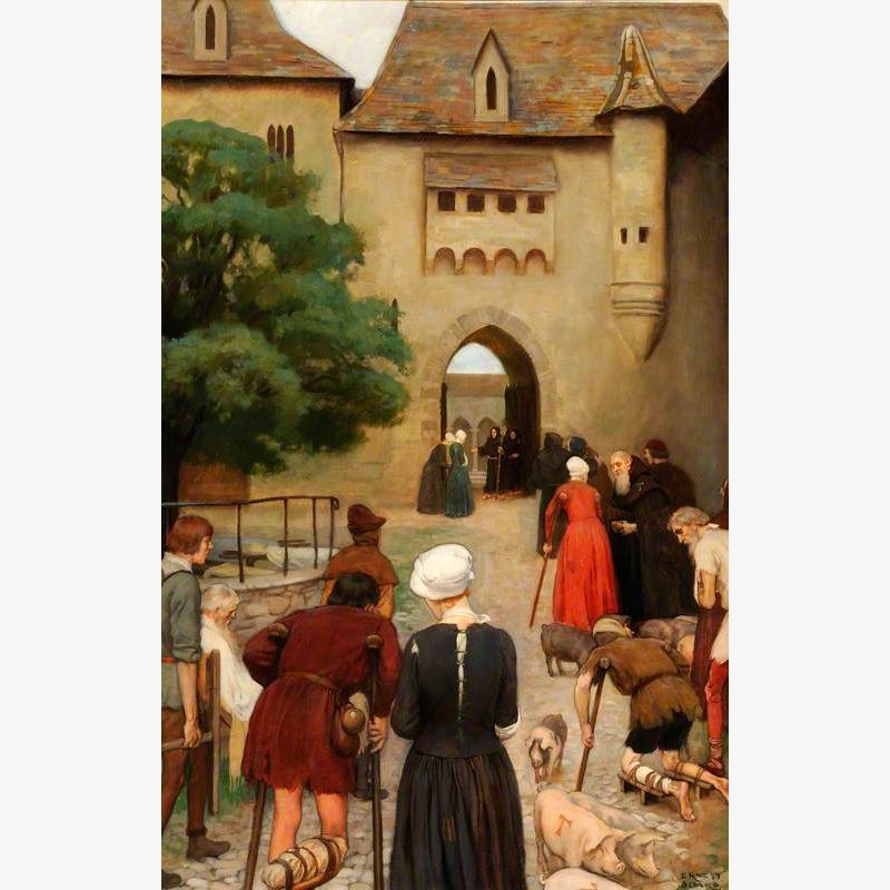 Abbaye of Saint Antoine, Sologne, France: Pilgrims Suffering from St Antony's Fire Approach the Infirmary