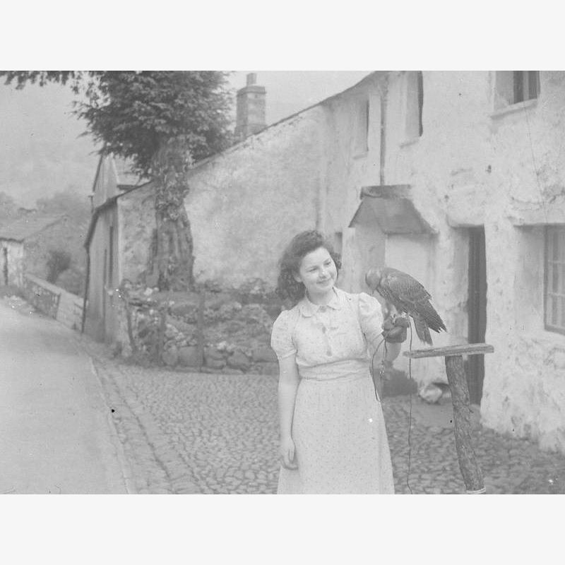Girl Holding Bird of Prey, Borrowdale