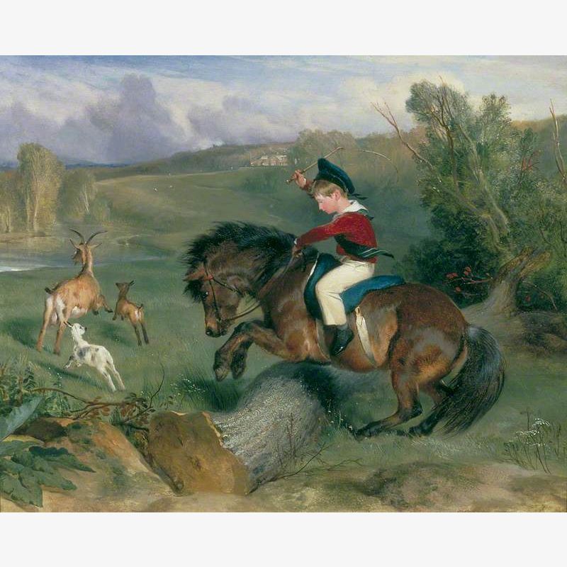 The First Leap, Lord Alexander Russell on His Pony 'Emerald'