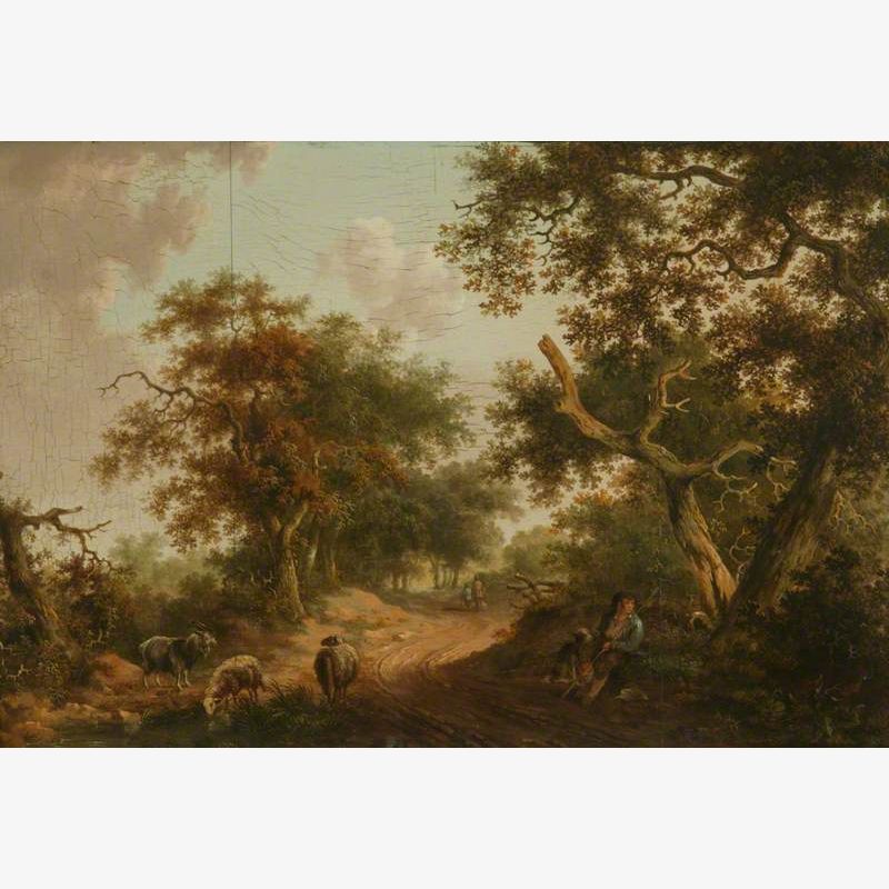 Landscape with Sheep and a Shepherd