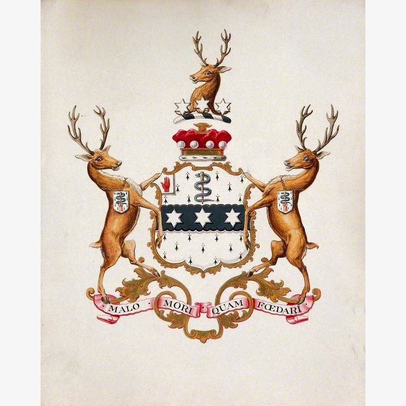 Achievement of Arms of Joseph Lister, Baron Lister