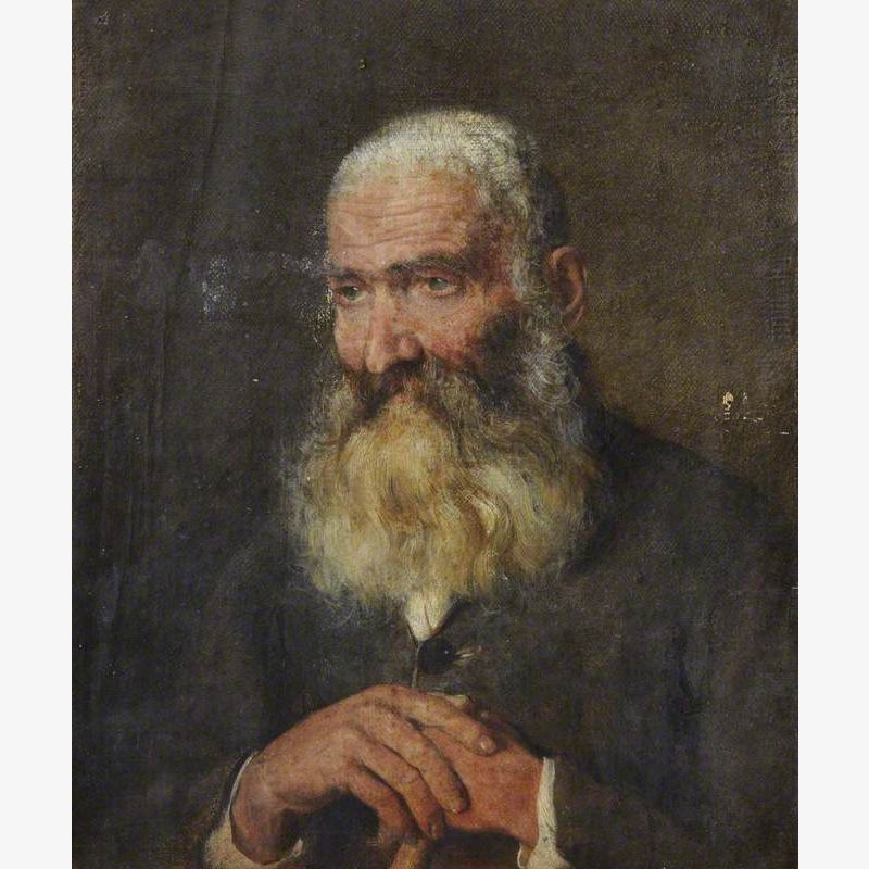 Portrait of a Man with a Long Beard and a Walking Stick
