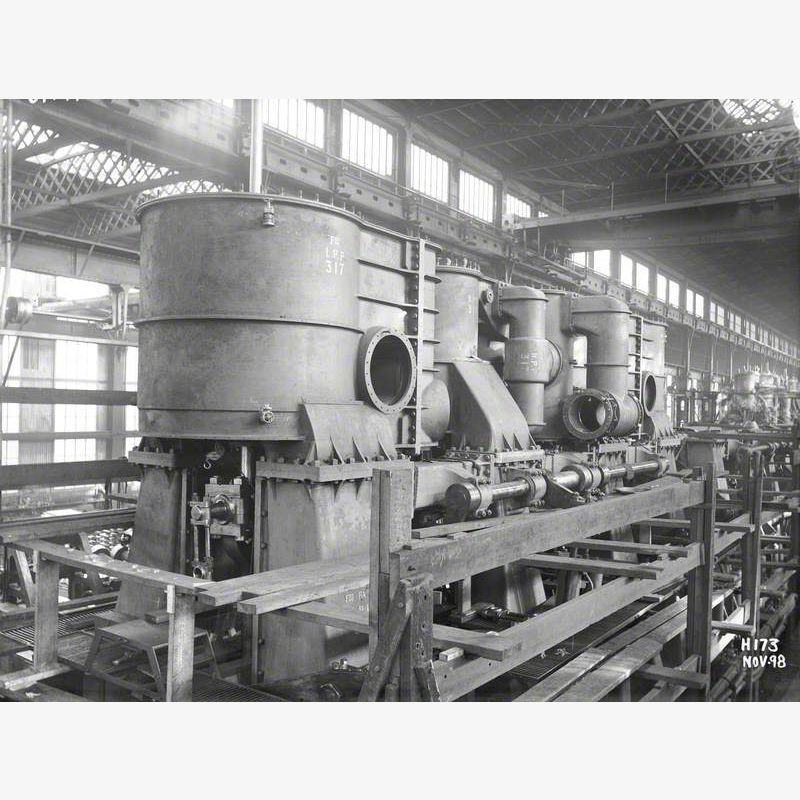 Erection of main engines: cylinders in place