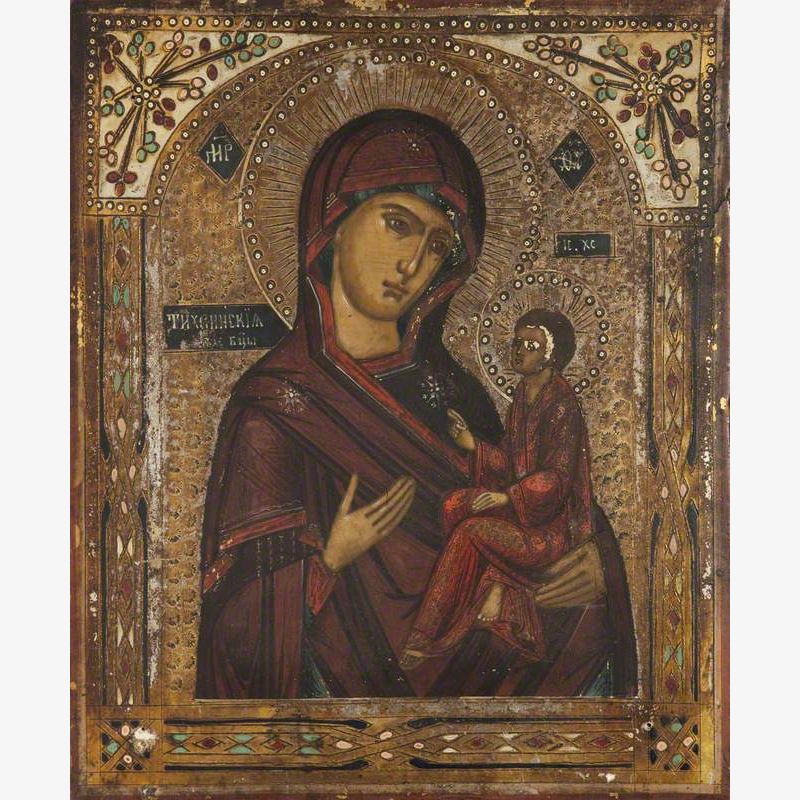 Icon with Tikhvin Mother of God