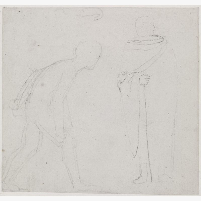 A Cloaked and a Nude Male Figure