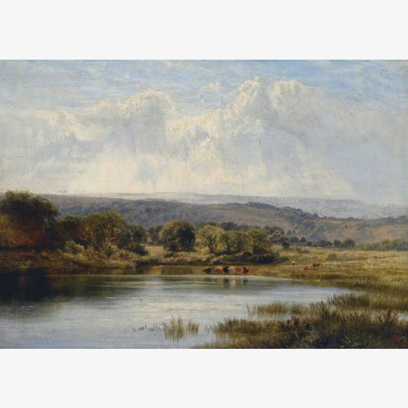 Country Scene, Water and Cattle