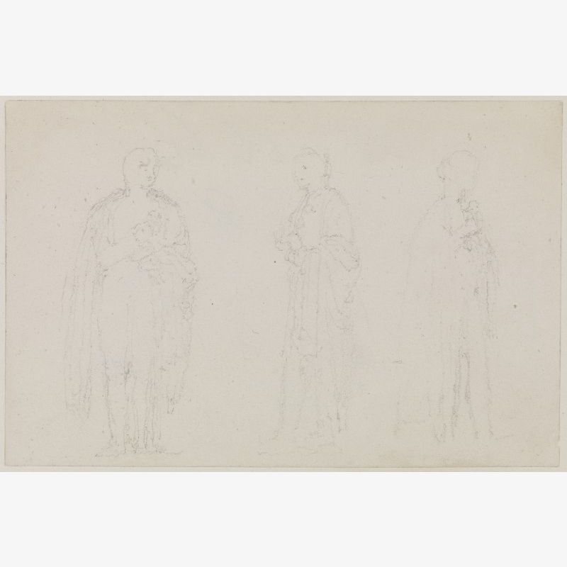 A Cloaked Figure Seen in Three Positions